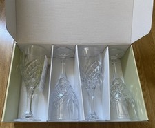 Galway Irish Crystal Tralee Wine Goblets x 4 New And Unused in original Box