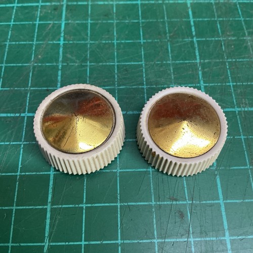 Vintage white dansette knobs - vintage,
