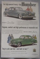 1954 Humber Hawk & Super Snipe Original advert No.2