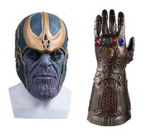 Adult Thanos Mask Gauntlet Hand Latex Avengers Infinity War Mask Gauntlet Glove