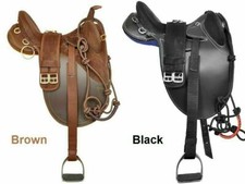 Synthetic Suede Australian Stock Saddle With Matching Girth Size-10"-22" .