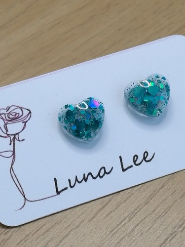 Tiffany blue glitter bevelled - blue,