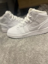 Size 4.5 - Nike Jordan 1 Mid Triple White -