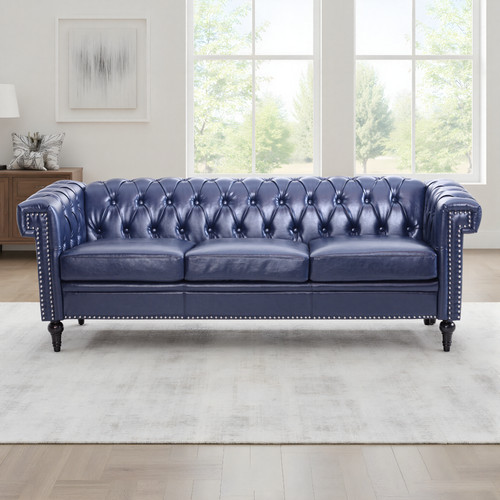 Chesterfield faux leather sofa - chesterfield,