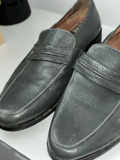 Clifford James Mens Grey Leather Slip On Smart Shoes Size 9 UK Comfy Dress