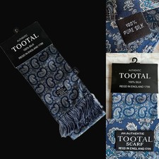 Tootal Vintage Mod Silk Scarf, Navy, BNWT