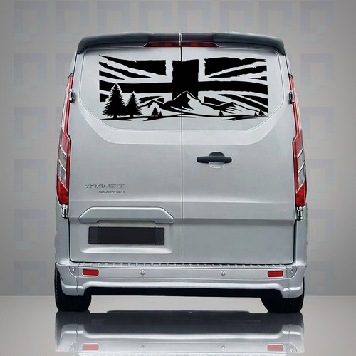 Union jack mountains graphic - union, &