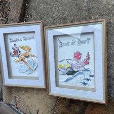 Novelty Vintage Retro RETRO HUMOUR 1960s VINTAGE Man Cave cartoon x2 