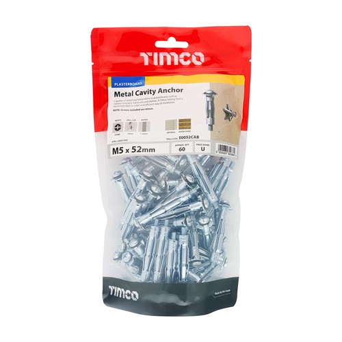 52mm metal cavity anchors - x,