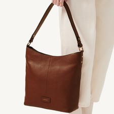 Radley London Brown Large Ziptop Shoulder Bag Leather Southwark Lane Slouch Hobo