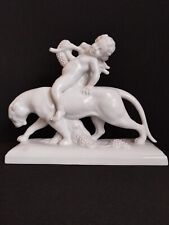 Light Porcelain Figurine - Young Bacchus on a Panther, 33 x 27 cm