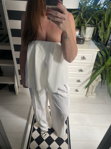 Zara white coord trousers set - trousers,