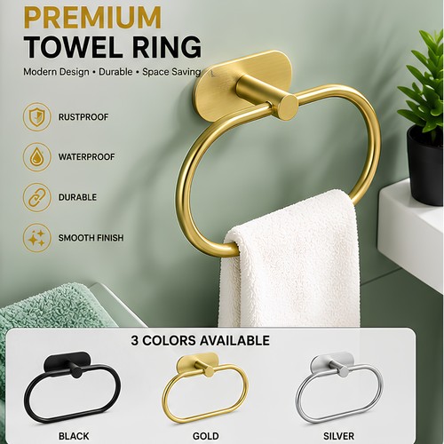 Bathroom towel ring - bathroom,