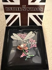Vintage Butler and Wilson Dragonfly On Faux Pearl and Flower Brooch -BNIB Sealed