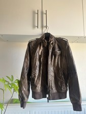 Zara leather brown jacket - leather,