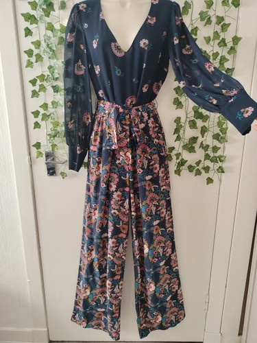 Boden silk blend navy floral