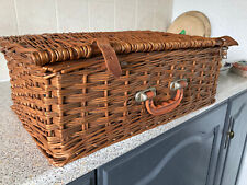 Vintage Picnic Hamper Basket Optima + Vintage 21st Birthday Gift Card c 1940