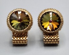 Vintage Rivoli Rhinestone Gold