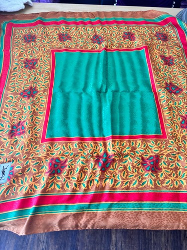 Vintage ysl silk scarf - ysl,