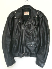 SUPERB 1960s " EXCELLED " LEATHER MOTORCYCLE JACKET - XL - PROPER VINTAGE BIKER