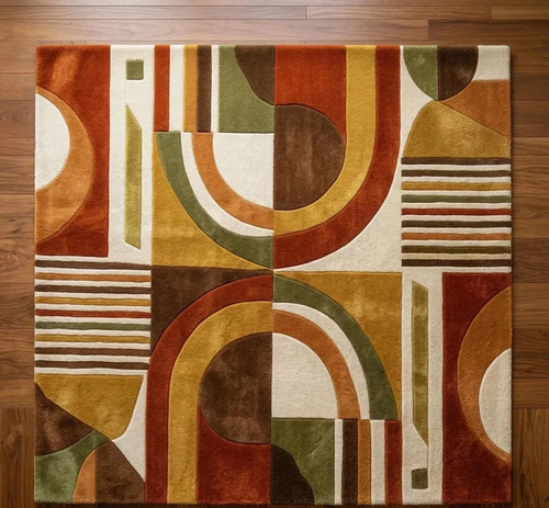 Hand tufted large abstract - tufted,