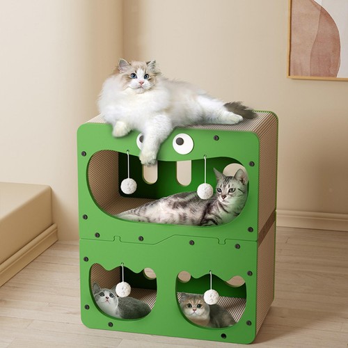 Cardboard cat house - cat,