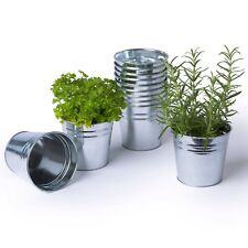 12Pcs LIVIVO Metal Plant Pot, Garden Flower Pots, Galvanised Planter for Balcony
