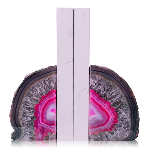 Agate bookends pink - 6,
