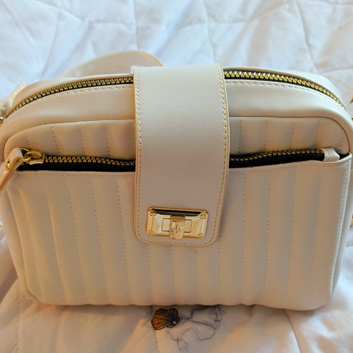 Primark white quilted faux - quilted,