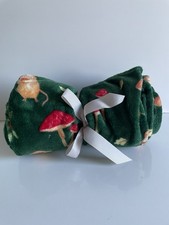 NEW GREEN SOFT WOODLAND MOUSE MUSHROOMS THROW BLANKET SOFA BED THROW