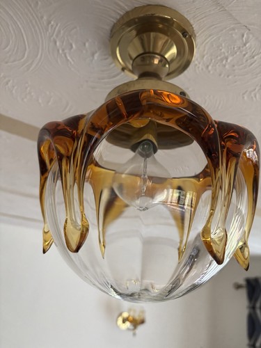 Murano glass amber drip - glass,