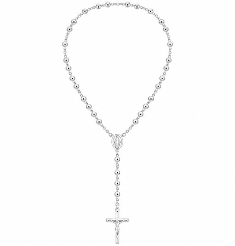 925 sterling silver 6mm rosary - 925,
