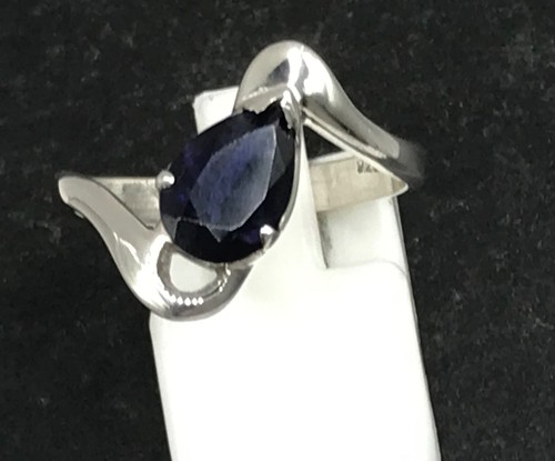 Iolite pear ring solid - pear, ring,
