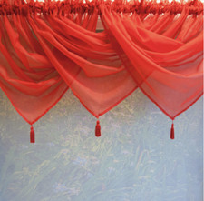 PLAIN TASSEL VOILE SWAG, NET