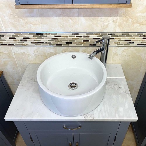 Grey bathroom wall - grey, hung
