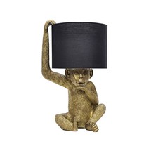 Gold & Black Monkey Table Lamp