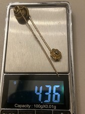 Antique Yellow Gold Stick Pins-14ct Diamond,15ct Garnet-4.26gms Weighed As 14ct
