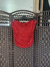 Red Sequins Bandeau Top