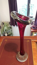 vintage RED Glass 8"  Single