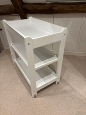 Boori Changing Table (White 3 Tier, with Lockable Castor Wheels) – Unused