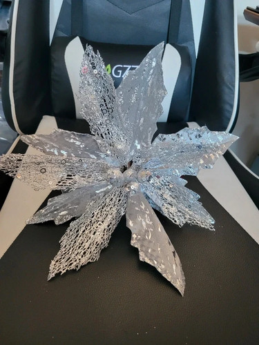 Luxury large silver poinsettia - luxury,