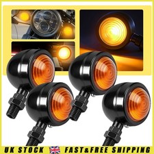 4x Motorcycle Amber 12V Black