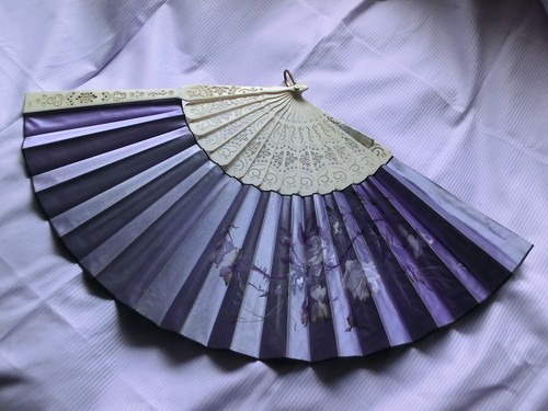 Antique hand painted silk - painted,