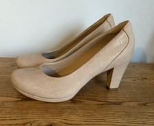 Clarks Blush Pink Leather Block Heel Shoes Size 37, 4 Wedding Outfit Shoes