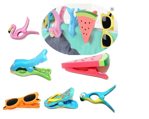 Fun beach towel clips - towel,