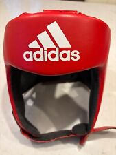 Adidas Boxing Head Guard - AIBA/IBA Red Leather - Olympic/Amateur Competition