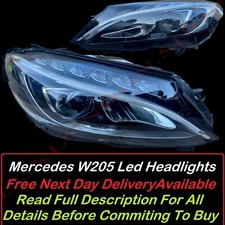 2014-18 Mercedes-Benz C Class W205 LED HEADLIGHTS COMPLETE PAIR GENUINE OEM
