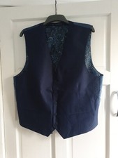 WILLIAMS BROWN BLUE TONIC SUIT WAISTCOAT BELT BACK BNWT SIZE 44R RRP 35 