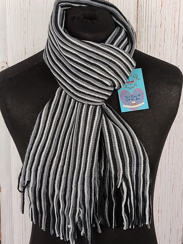 Knitted stripe tassel - knitted, scarf