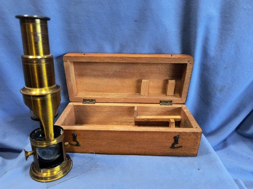 French brass field microscope - french,